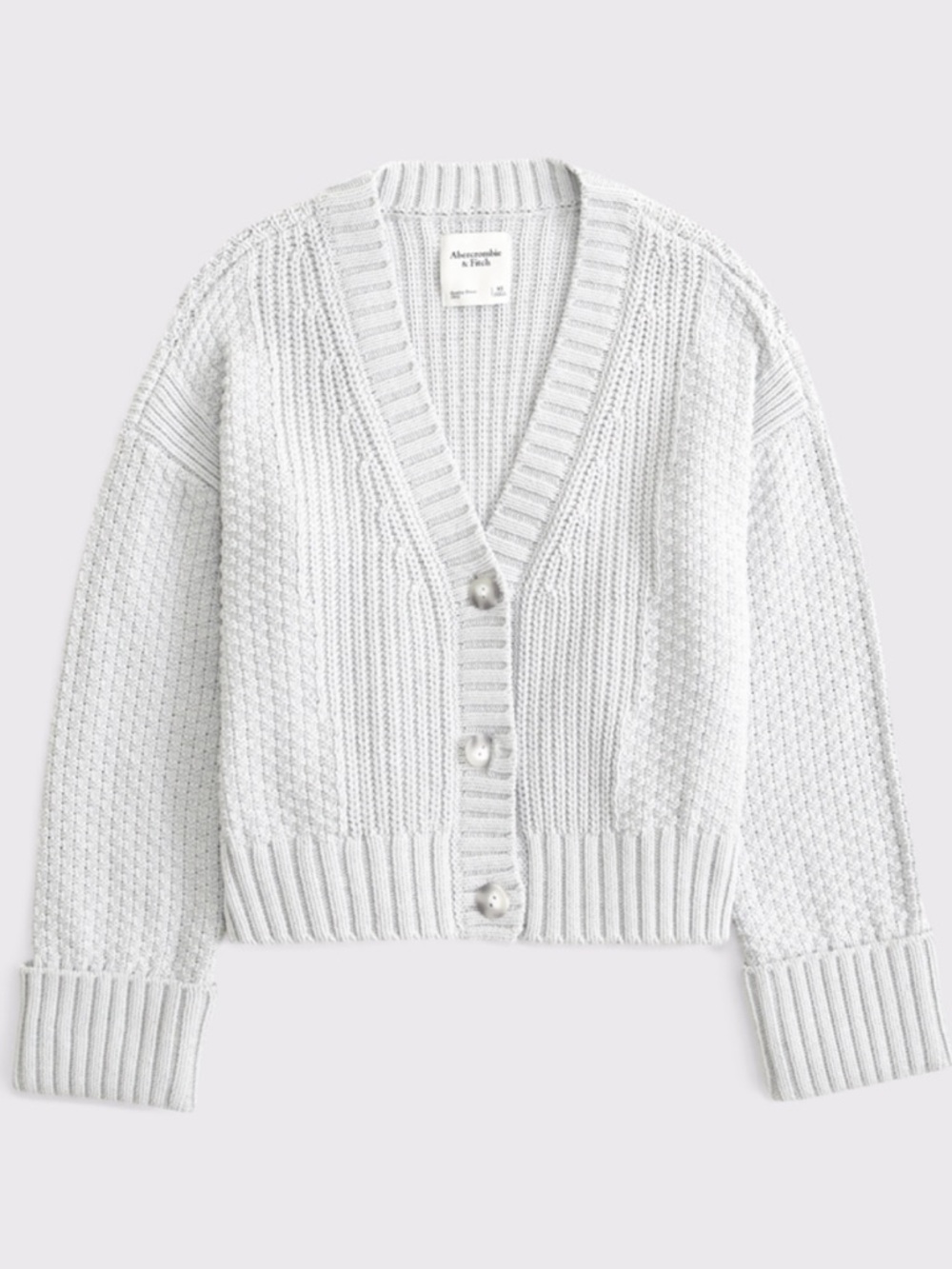 Abercrombie & Fitch Cameron Seed Stitch Cardigan - White